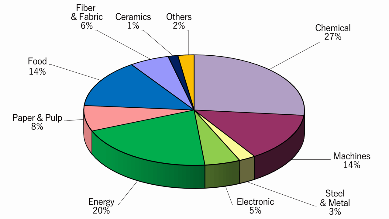 Share of Capacity by Industrial Sectors (as the end of March 2024)